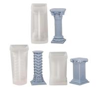 Forma de vela de columna romana, juego con 3 velas cilíndricas, molde de silicona, 3D, columnas griegas antiguas, molde para velas caseras, hormigón, yeso, artesanía