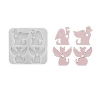 Forma de vela de silicona en forma de ángel gatos perro para entusiastas hechos a mano forma de adorno artesanal práctica accesorios de aula molde de decoración del hogar