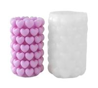 Forma de vela en forma de cilindro de corazón para hacer velas perfumadas, decoración del hogar, manualidades, manualidades, moldes de elastómero