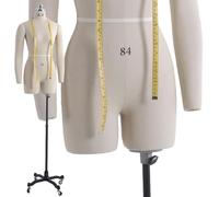 Forma de vestido pinnable para costura, chupete ajustable con brazos y ruedas extraíbles para una fácil movilidad, ideal para confección y ajuste