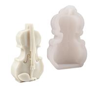 Forma de violín de silicona fácil de desmoldar para hacer jabón, chocolate, yeso, adorno de resina, arte en forma de viola