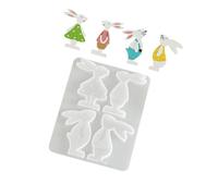 Forma detallada de conejo de silicona para colgar adornos para la fabricación de joyas para entusiastas de las manualidades. Presente una forma de colgante de conejo