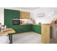 Forma L Cocina Pequeña Silver Cocina 300x185cm Extensión Parcial Roble Artisan -