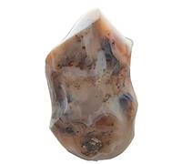 Forma libre de cristal Musgo natural Cuarzo Llama Acuático Cornalina Piedra preciosa Decoración Reiki 100-480g Cristal hermoso (Size : 300-380g)