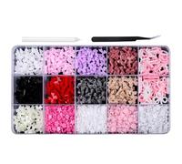 Forma mixta Bowknot Nails Art 3D Bow Flatback Pearl Beads Nail Art Decoraciones uñas acrílicas