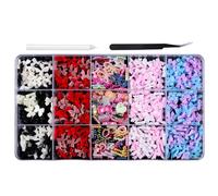 Forma mixta Bowknot Nails Art 3D Bow Flatback Pearl Beads Nail Art Decoraciones uñas acrílicas