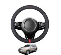 Forma Redonda Funda Volante Coche para Highlander/Kluger XU20 2000-2006 Protectores de Cuero de Gamuza Antideslizante Transpirable Accesorios Negro,D-Red
