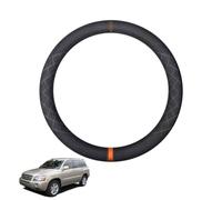Forma Redonda Funda Volante Coche para Highlander/Kluger XU20 2000-2006 Protectores de Cuero de Gamuza Antideslizante Transpirable Accesorios Negro,C-Orange