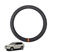 Forma Redonda Funda Volante Coche para Highlander/Kluger XU40 2nd 2007-2013 Protectores de Cuero de Gamuza Antideslizante Transpirable Accesorios Negro,C-Orange