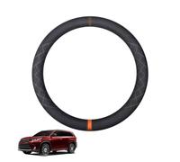 Forma Redonda Funda Volante Coche para Highlander/Kluger XU50 2014-2019 Protectores de Cuero de Gamuza Antideslizante Transpirable Accesorios Negro,C-Orange