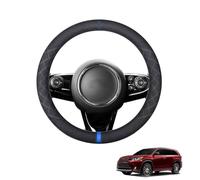 Forma Redonda Funda Volante Coche para Highlander/Kluger XU50 2014-2019 Protectores de Cuero de Gamuza Antideslizante Transpirable Accesorios Negro,E-Blue