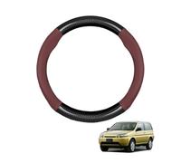 Forma Redonda Funda Volante Coche para HR-V GH1234 1998-2006 Fibra de Carbono y Cuero PU de Microfibra Antideslizante Transpirable Estilo Deportivo Accesorios Coche,Wine Red