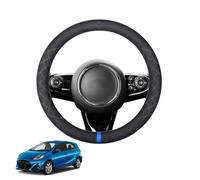 Forma Redonda Funda Volante Coche para Prius C Aqua 2011-2021 Protectores de Cuero de Gamuza Antideslizante Transpirable Accesorios Negro,E-Blue