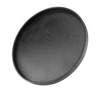 Forma Redonda Madera Maciza Té Café Snack Comida Comidas Bandeja de Servir Bandejas de Restaurante 37.5 cm / 14.76inch(Negro)