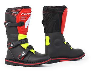 Forma Rock Botas de motocross para niños, negro-rojo-amarillo, tamaño 38