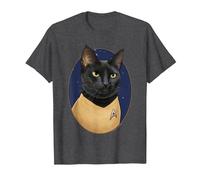 Formación de Gatos Sulu de Star Trek Camiseta, Hombre, Jaspeado Oscuro, S