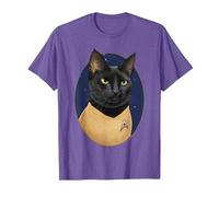 Formación de Gatos Sulu de Star Trek Camiseta, Hombre, Morado Jaspeado, XXL