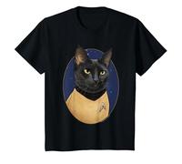 Formación de Gatos Sulu de Star Trek Camiseta, Niños, Negro, 12 años
