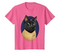 Formación de Gatos Sulu de Star Trek Camiseta, Niños, Rosa Jaspeado, 8 años