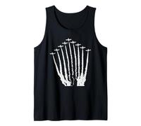 Formación de Jet Militar Camino de Vuelo Patriótico Camiseta sin Mangas