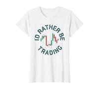 Formación de Velas - Prefiero Estar operando Crypto Trader Camiseta gráfica económica, Mujer, Blanco, XL