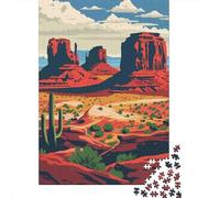 Formación Rocosa del Desierto Puzzle de 1000 Piezas Papel para Adultos Escena de Cactus Puzzle para Toda la Familia Relajación Hogar 70x50cm/1000pcs