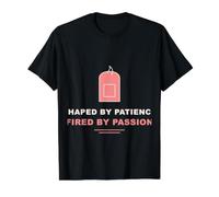 Formado por la Paciencia disparada por Passion Potter Camiseta gráfica económica, Hombre, Negro, M