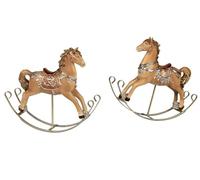 formano Juego de 2 figuras decorativas navideñas de 25 cm, piedra artificial, pintadas a mano, color rojo clásico