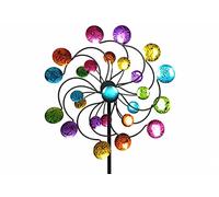 Formano Molino de viento para jardín, 126 x 35 cm, de metal, 1 unidad, color rojo, morado, azul, verde y amarillo