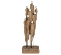 formano Objeto decorativo para grupo de figuras de madera natural con elementos blancos, 42 x 14 cm, decoración moderna de amor y pareja para aparador, estantería y oficina