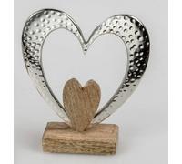 Formano Skulptur Corazón Decoración 20x17 cm Aluminio Bronce Plateado Nuevo