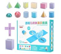 Formas 3D - Herramientas de enseñanza de figuras, modelos interactivos de matemáticas, bloques de estudio ligeros, diseño de borde suave | Educación para niños pequeños, ejercicios de geometría