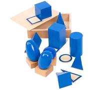 Formas 3D para enseñar, juguetes de madera con tarjetas a juego, juego de sólidos geométricos para aprendizaje preescolar, clasificador de formas y manipuladores de bloques de patrones - Clasificad