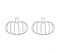 Formas de corona de calabaza de metal para decoración de otoño, marco de alambre resistente para colgar en la puerta delantera de Halloween, decoración de jardín de cosecha rústica, juego de dos, base
