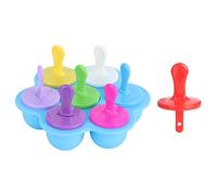 Formas de helado de silicona reutilizables |7 Máquina para hacer paletas heladas para los más pequeños/Refrigerios saludables/Delicias de verano |Alimentos - Grado BPA - (Blue)