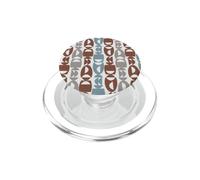 Formas de tótem geométricas Modernas de Mediados de Siglo, marrón, Azul PopSockets PopGrip para MagSafe