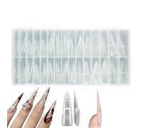 Formas de uñas - 150 piezas de moldes de cubierta completa en forma de gota, puntas de extensión transparentes | Herramienta de construcción de uñas de gel acrílico, kit de manicura para mujeres, saló