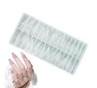 Formas de uñas: 27,2 x 12,4 x 1,8 cm, forma de uñas reutilizables, 150 puntas de manicura en forma de gota, moldes transparentes para el hogar, salón, viajes, , estudio, mujeres y niñas