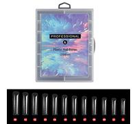 Formas de uñas dobles transparentes de gel, formas de extensión de uñas de cobertura completa, puntas de uñas Fasle con herramientas de manicura, puntas de extensión de uñas transparentes, formas de