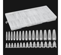 Formas de uñas - Suministros de belleza de estructura sándwich transparente, 80 piezas de puntas de uñas de ataúd ABS, formas de extensión de manicura, kit profesional de puntas de uñas | Para