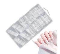 Formas de uñas transparentes, Molde de constructor de sistemas, 8.86x4.92x0.71 pulgadas puntas de extensión con guía en, Plantilla de modelado PP, Herramienta de manicura de estilo