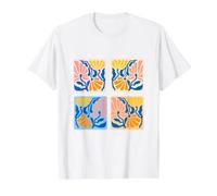 Formas geométricas abstractas Modernas de Mediados de Siglo Camiseta gráfica económica, Hombre, Blanco, L