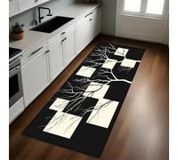Formas Geométricas Alfombra 40 x 120 cm Líneas de árboles Antideslizante Lavable en Lavadora, Tapis Moderno de Pelo Corto para Cocina, Comedor y Habitación