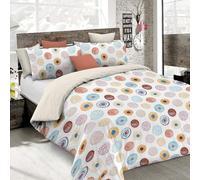 Formas geométricas Coloridas Funda Nórdica Cama 150/160 Blanco Microfibra Extra Suave Transpirable Juego de Cama 3 Piezas, Funda Nórdica 240 X 220cm y 2 Funda de Almohada 50 X 75cm