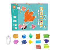 Formas geométricas plegables, materiales de aprendizaje, proyectos de manualidades interactivos, aula, ayuda a la enseñanza, desarrollo de la cognición, paquete de modelo de papel portátil