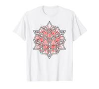 Formas Mania Merkabah Geometría Sagrada con Espirales Rojas Camiseta gráfica económica, Hombre, Blanco, XL