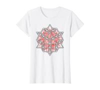 Formas Mania Merkabah Geometría Sagrada con Espirales Rojas Camiseta gráfica económica, Mujer, Blanco, XL
