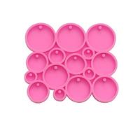 Formas redondas de alto brillo muchos diámetros de círculo 5/3.3/2.3/1.7/1.2 cm resina silicona llavero péndulo formas con agujero teclas artesanales