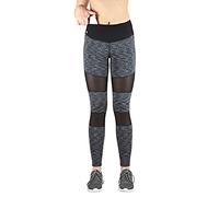 Formbelt - Mallas de Running para Mujer con Bolsillo Largo - Leggins elásticos para Smartphone, iPhone, móvil, Llaves, Yoga, Color Mesh-Schwarz-Grau, tamaño Medium