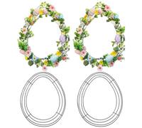 Forme De Couronne De Printemps,Fournitures Décoratives De Fête De Pâques,4 Pièces Cadre En Fil De Fer De Couronne | 9,05 * 16,92 PoucesMaison Bureau École Jardin Porte D'Entrée Ferme Patio Balcon